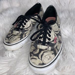 Black & white rose Vans